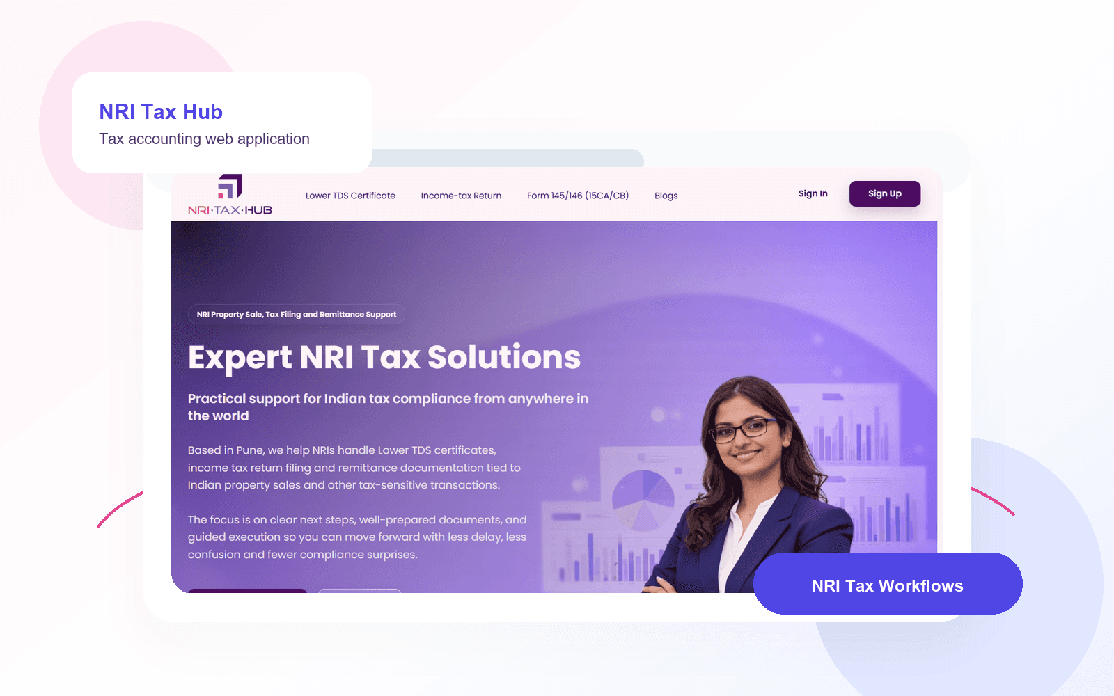 NRI Tax Hub portfolio showcase card